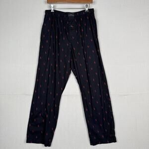Polo Ralph‎ Lauren Men’s Sleepwear Black Red Pony Pajama Lounge Pants Large L